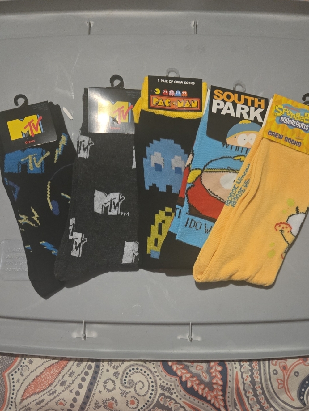 MTV, South Park, Sponge Bob & Pacman Mens Socks